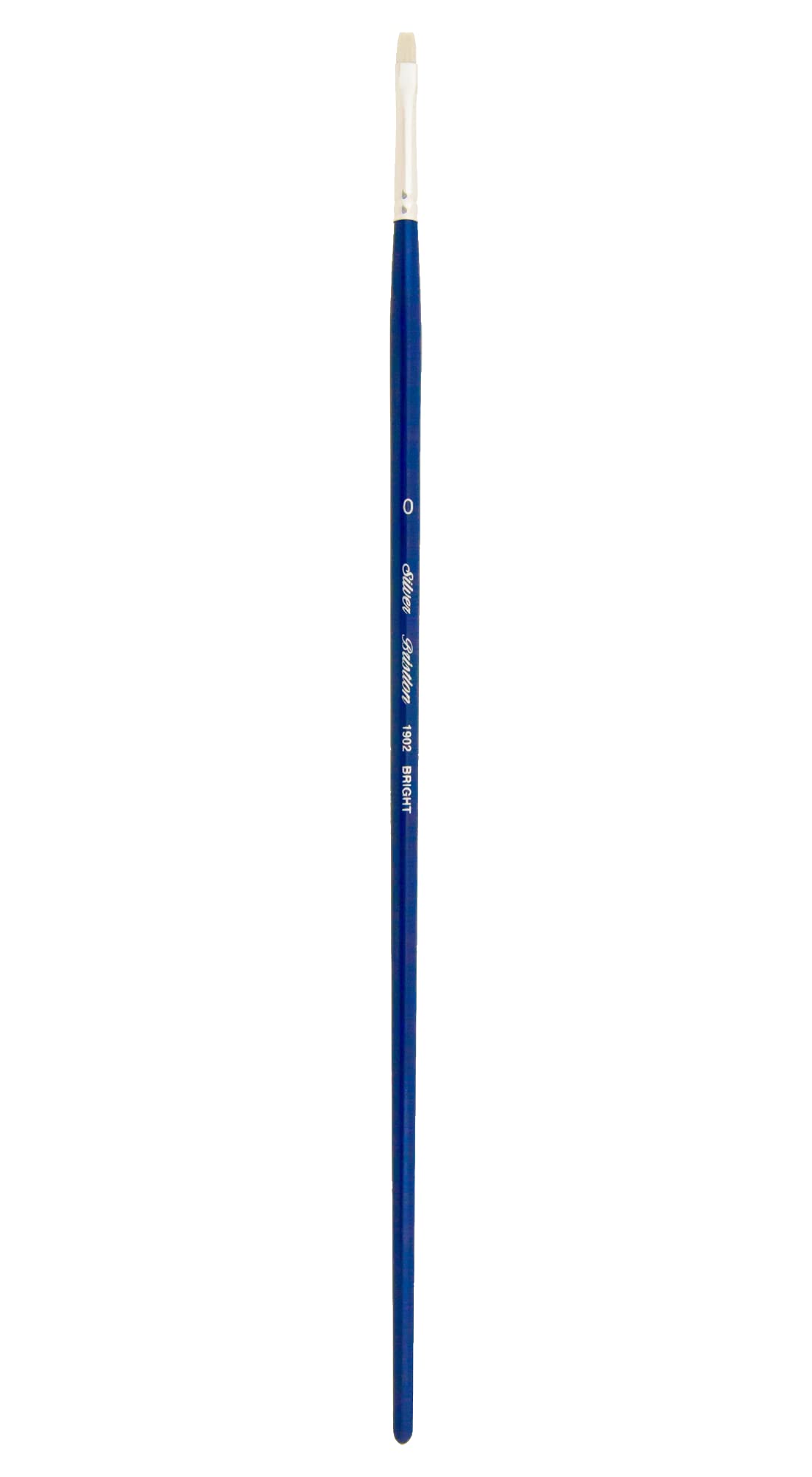 Silver Brush Bristlon Bright Long Handle Brush, Synthetic Bristle, Cobalt Blue, Size 0