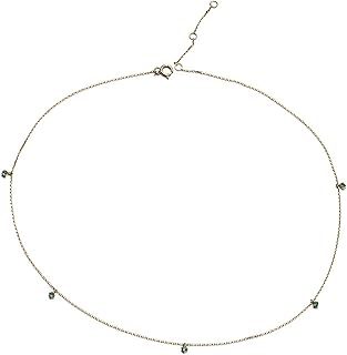 Homxi 18K Gold Necklace for Women,Round with Emerald Necklace Gold Wedding