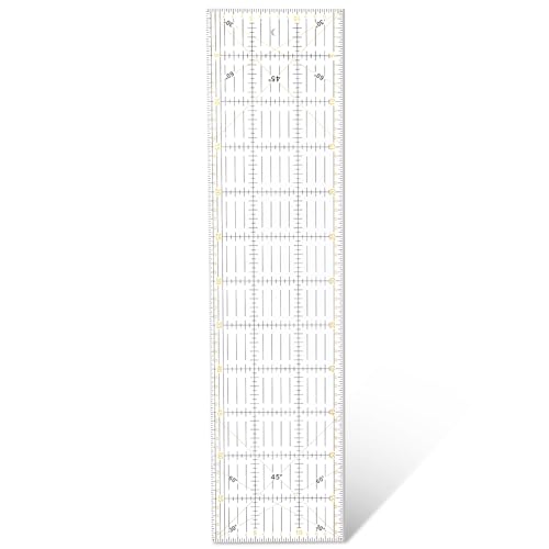 Namner Patchwork Lineal 15x60cm Acryl Antirutsch, Präzises Schneiderlineal mit Winkelanzeigen für Nähen, Quilting & Schneiderei, Transparentes Maßlineal cm/mm