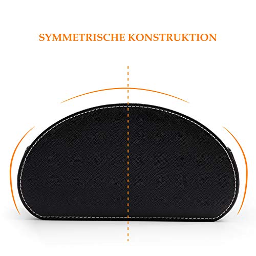 SANQIANWAN PU Leather Remote Storage Box Holder Remote Control Holder with 5 Compartments for TV Receiver DVD Desk Pen Kitchen Bathroom Makeup (Black) - Image 4