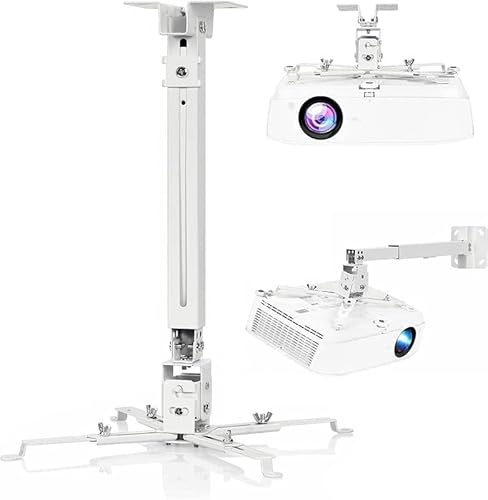 XTECTORVIEW Adjustable Projector Ceiling Mount Stand | 60 to 72 Inch (6 Feet) Extendable Bracket | Universal Tilt, Swivel & Rotate Wall/Ceiling Projector Mount | Heavy-Duty Frame