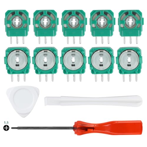 10 Stück Potenziometro Joystick 2,3kΩ für PS5, Ersatz Trimmer für PS5 Wireless Controller, Variable Widerstandssensor Moduls, Reparaturteile für Analog Joystick, 1 Öffnungswerkzeug-Kit