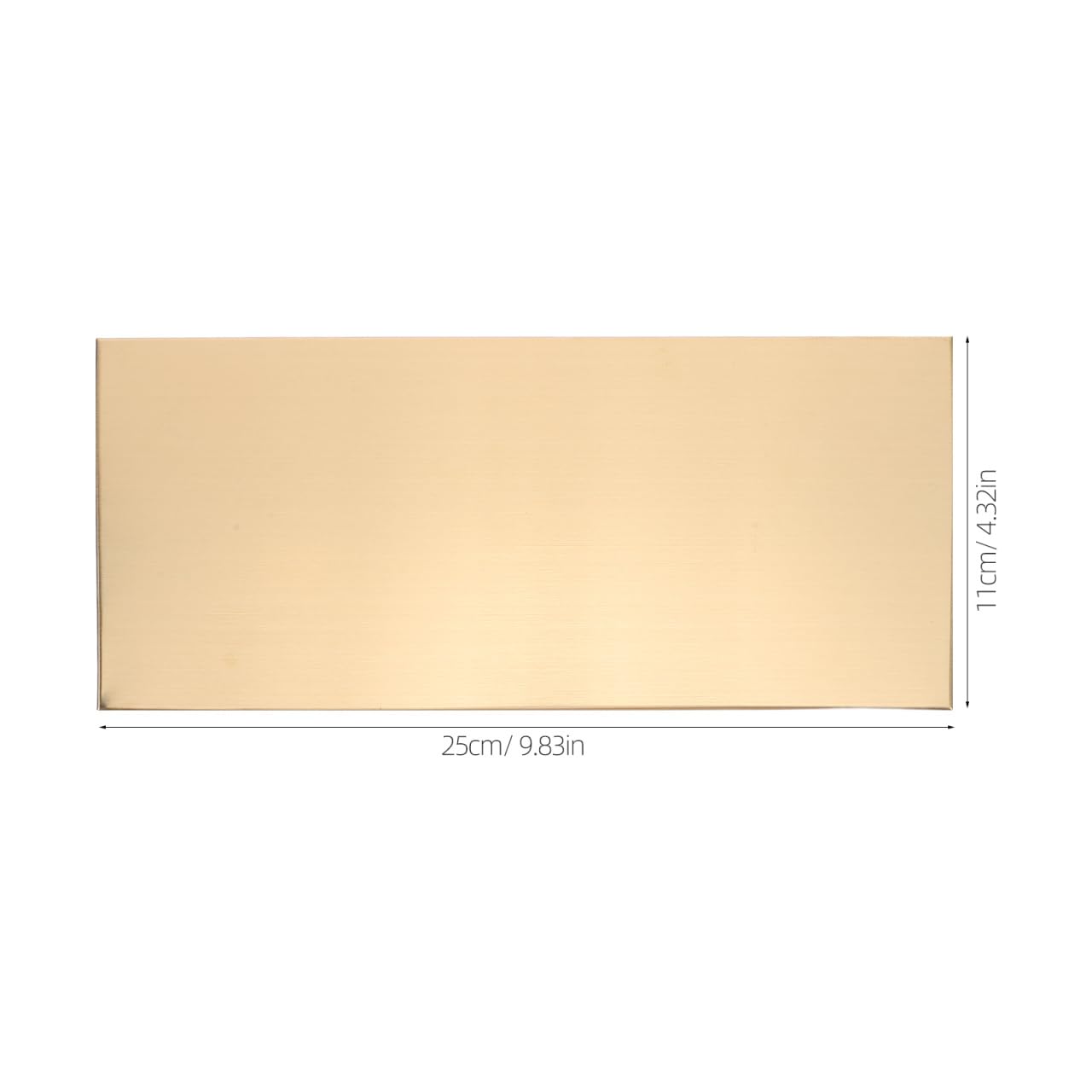 FRCOLOR Lot de 2 Plaques de Porte Adhésives 25x11 Cm en Acier Inoxydable Brossé Doré, Panneaux Métalliques Vierges Auto-adhésifs pour Bureau, École, Hôpital, Hôtel et Appartement, Plaque