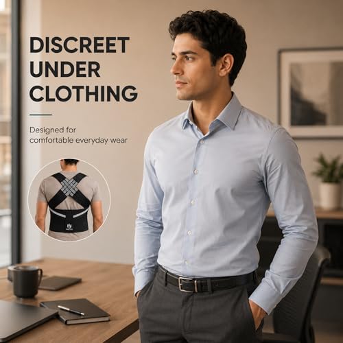 Image of Posture Corrector Belt For Men And Women Breathable Neoprene Back Support Belt Adjustable Back Straight Belt Shoulder And Clavicle Support For Daily Posture Correction (Xcross)