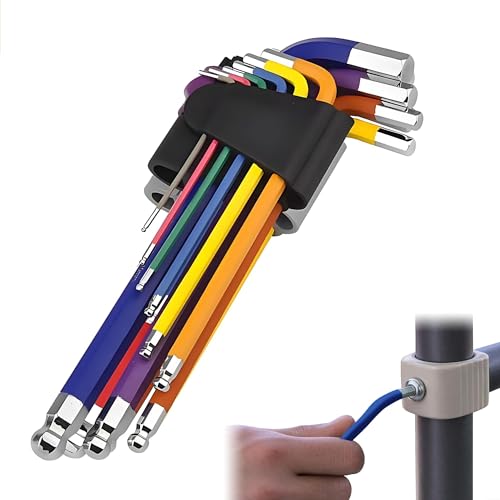 Image of Manyugo 1 Set Allen Keys Sets 9PCS Hex Key Set Metric Hex Key Wrench Set 1.5-10mm Hexagon Spanner Set Long Ball End Hex Wrench Set for Furniture Assembly/Vehicle/Machine/Bicycle Repairs(Multicolour)