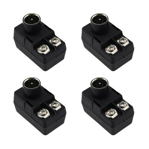 4PCS Adaptador Balun F Tipo 300 a 75 Ohm Negro miniatura 1