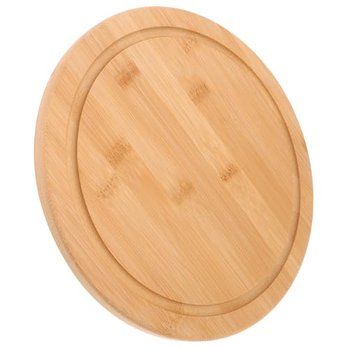 Gatuida Bandeja Redonda de Bambú para Servir Función Antideslizante y Diseño Sofisticado, Adecuado para Ocasiones de Comida y Cocinas Ocupadas