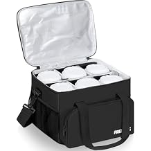 Reusable 6 Cups Drink Carrier with Dividers Shoulder Strap Beverages Carrier Tote with Handle, Holder Insulated Bag for Take Out, Outdoors, Delivery