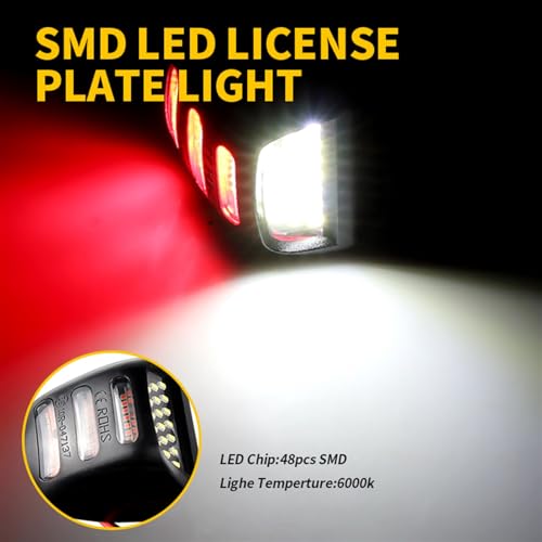 Luces de matrícula de remolque plata cromado con doble tono de iluminación de alta visibilidad 2