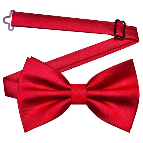 Image of GUSLESON Men's 3-pc Solid Color Bow Tie Gift Set - Double‑Fold Pre-Tied Bow Tie, Pocket Square, Cufflinks - Wedding Formal Party
