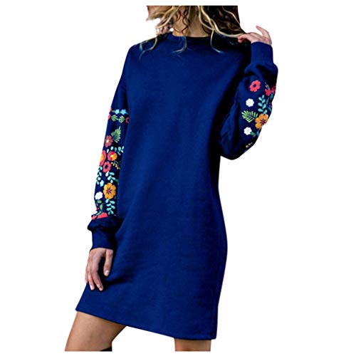 Fall Womens Dresses Flower Embroidered Knit Sweater Dress Winter Casual Cute Stretch Long Sleeve Crew Neck Mini Dresses Summer Outfits Women Trendy 2025 at Amazon Women's Clothing store