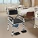 Shower Chair with Wheels，Folding Shower Chair with Four Universal Wheels (All with Brakes),PVC and Aluminum Alloy，Adjustable Height for The Elderly, Disabled, Pregnant, Handicapped,Injured