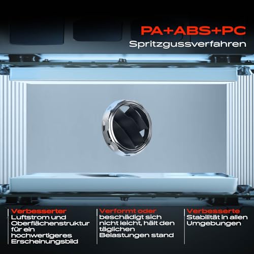 Frankberg 2x Lüftungsgitter Lüftungsdüse Hinten Schwarz Verchromt Kompatibel mit Discovery III L319 Discovery IV L319 Replace# LR041180