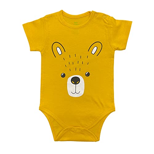 Image of YUV Baby Boy's and Girl's Pack of 5 Multi-Coloured Half Sleeve 100% Cotton Printed Onesie /Romper - 0 to 12 Months