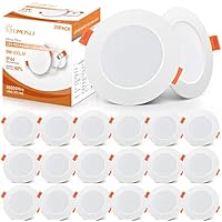 Tomosu Pack 20 Downlight LED Techo Empotrable Extraplano Redondo, 5W 450LM, Blanco Frio (6000K), IP44 Corte 75-85mm, AC 220-240V, foco empotrable led techo ojo de buey