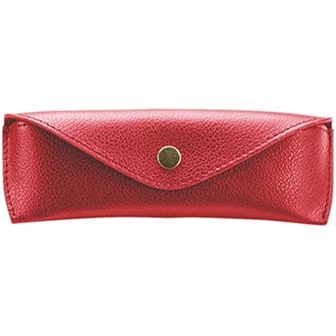 Brillen - Etui aus echtem Leder, groß, rot, ca. 16 x 7 x 4 cm thumbnail