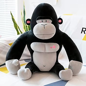 HEATES Muñeca de Mono de Peluche de Brazo Largo de Gorila de Peluche niños King Kong muñeca de Trapo - King Kong Negro, 40cm