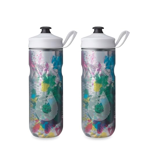 Image of HydraPak | Polar Bottle - Polar Sport Insulated Water Bottle 2-Pack - BPA-Free, Sport & Bike Squeeze Bottle with Handle (Splash Multi, 600ml / 20oz)