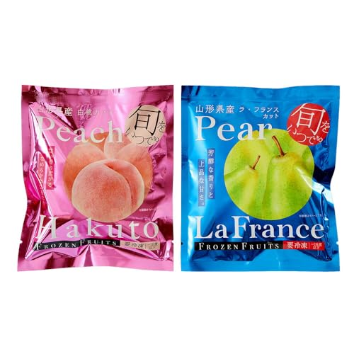 国産 冷凍 フルーツ 果物 山形 凍眠フルーツ 2種セット(白桃 ラ・フランス) 桃 洋梨【二重包装不可】【お届け不可地域:離島】