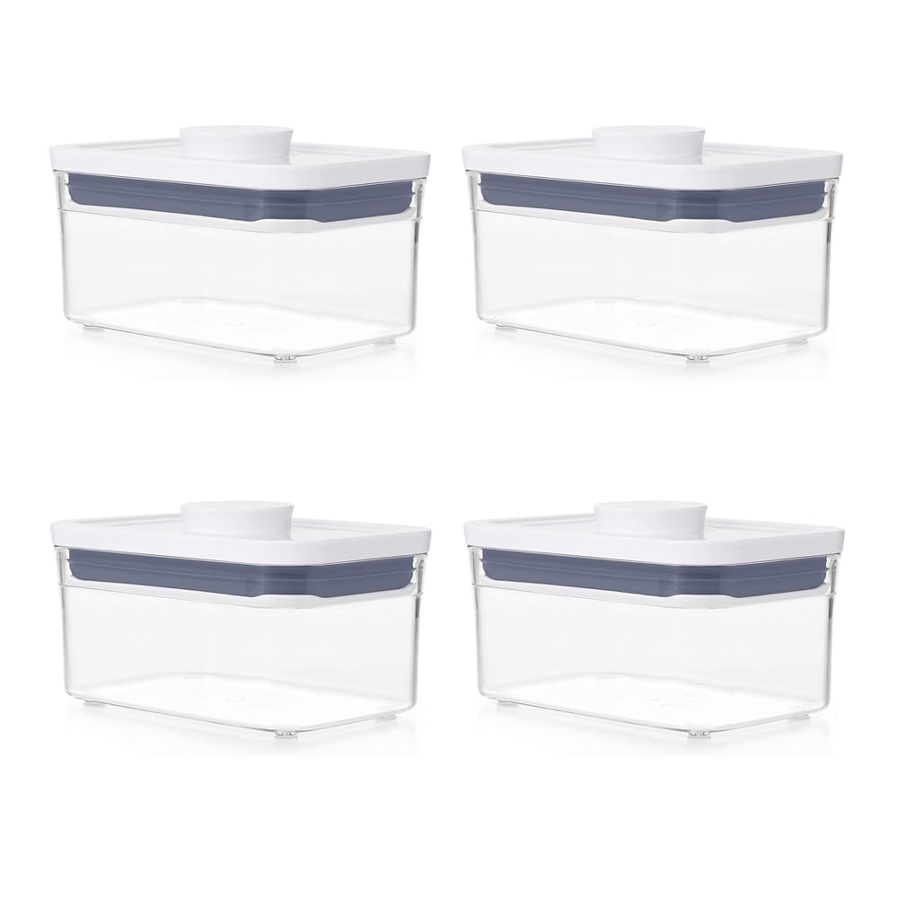 OXO Good Grips POP Container - Airtight Food Storage - 0.6 Qt Rectangle (Set of 4) for Tea and More