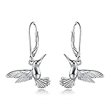 YFN Hummingbird Earrings 925 Sterling Silver Hummingbird Leverback Dangle Drop Earrings Hummingbird...