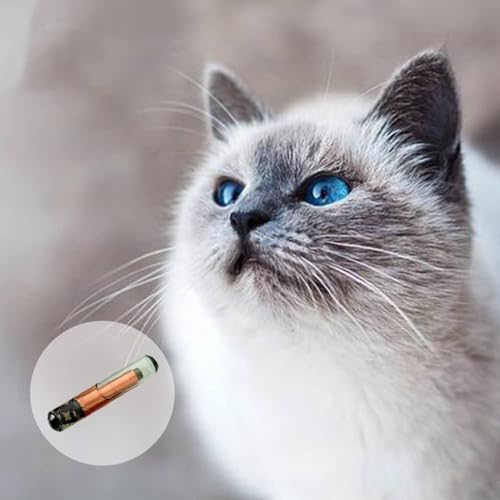 Yanzeo 50 Pcs 1.25X7mm Haustier-ID-Microchip, 134,2 kHz, ISO11784/ISO11785/FDX-B, RFID-Tags, 15 Bit RFID-Mikrochip für Hunde, Katzen, Schweine, Labortier, Mikrochip-Registrierung