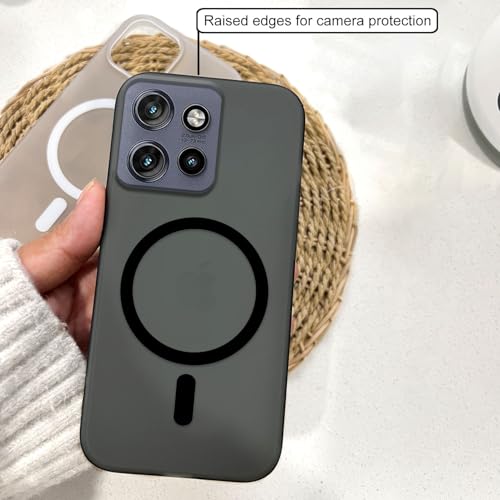 Image of COLORflow Back Cover Compatible with Motorola Moto Edge 50 Neo 5G | Black Matte Finish | MAG-Safe | Slim Soft Touch Case with Anti-Slip Grip & Camera Protection