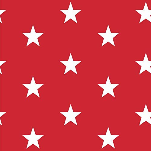 babrause® Baumwollstoff Sterne Rot Webware Meterware Popeline OEKOTEX 150cm breit - Ab 0,5 Meter