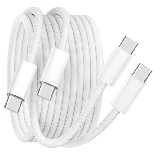 USB C Kabel 2Pack 1.8M USB C Ladekabel 60W Geflecht Schnellladekabel (weiß) – Ansicht 1