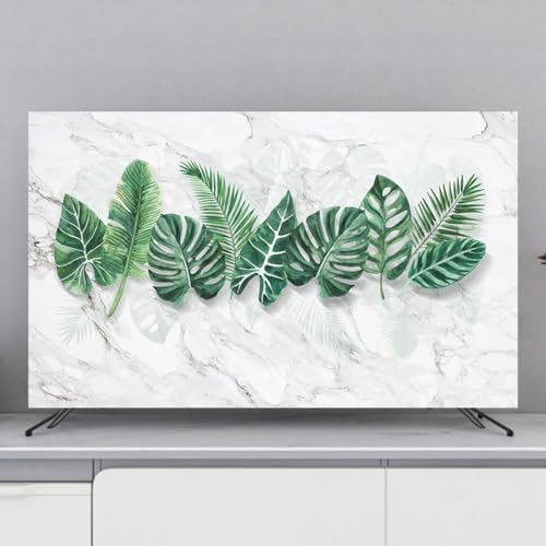 Copertina TV Per 32-80 Pollici Morbida Protezione In Tessuto Antipolvere Per Schermi Soggiorno Televisione Monitor Decor-leaves232inch
