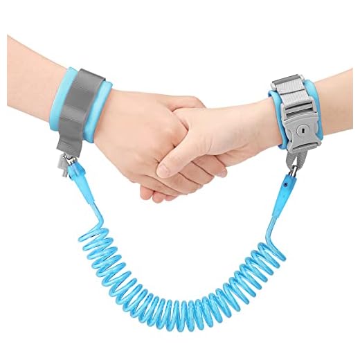 Anyfirst 2,5M Guinzaglio per Bambini, Bracciale Sicurezza Bambino| Braccialetto Bambini Antismarrimento Girevole a 360°, Blu