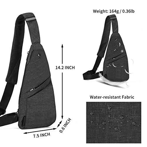 Image of Seoky Rop Sling Bag Slim Personal Purse Pocket Small Crossbody Chest Bag | Lightweight,Ultra Thin,Water Resistance,Anti-pickpocketing,Anti-Thief,Travel Purses,Small Sling Bag,Travel Workout