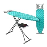 Práctica: tabla de planchar a vapor con estante integrado. Para colocar la ropa recién planchada