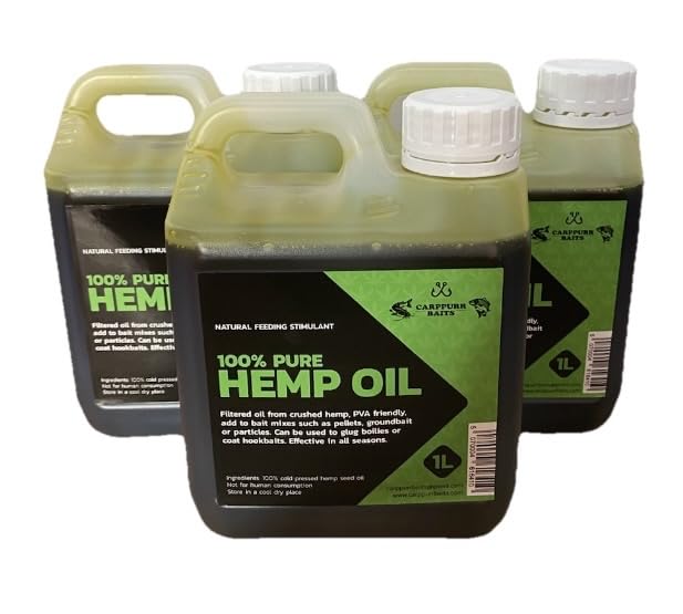 Carppurr baits Premium Pure Hemp Oil – 3L Natural Fishing Attractant for Carp & Coarse Fish – Enhance Groundbait, Spod Mixes, Boilies & Particles (3 litre)