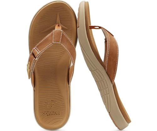Image of COFACE Flip Flops for Women with Arch Support Beach Thong Sandals for Woman Adjustable Fashion Orthopedic Sandal Outdoor