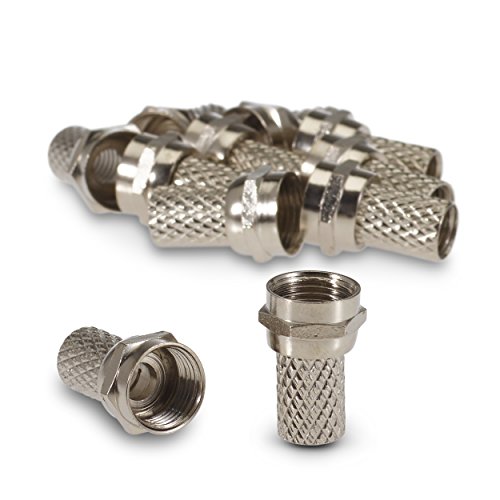 SSL Satellites 10 Pieces F Male Plug Connectors Micro Screw/Twist On Aerial Coaxial Cable RG6