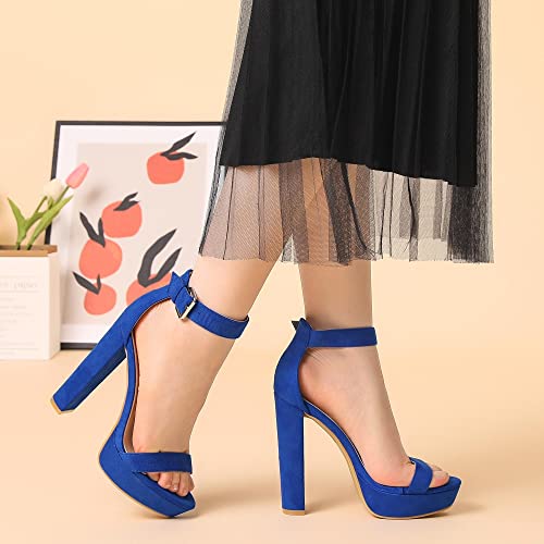 Image of Allegra K Women's Platform High Heel Ankle Strap Chunky Heels Sandals