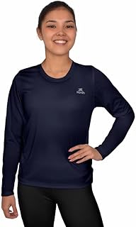 Camisa Dry Basic LS Muvin – Manga Longa – Feminina – Proteção Solar UV50 – Camiseta Para Academia – Treino Funcional – Pilates – Yoga – Corrida – Ginástica – Fitness – Caminhada – Secagem Rápida (M, Azul Marinho)