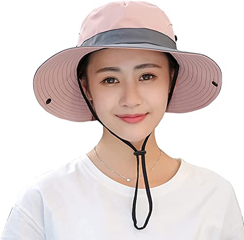 Women's Ponytail Safari Sun Hat Mesh Wide Brim Uv Protection Outdoor Bucket Hat Foldable Beach Summer Fishing Hat #TOP4
