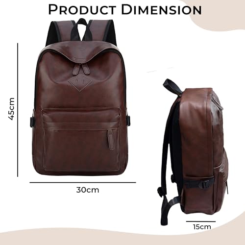 Image of Kraptick Multi-functional Backpack-Waterproof Laptop Backpack, Office Bag with PU Leather Design, Professional Bag for Laptops and Work, Durable and Stylish Bags for Travel
