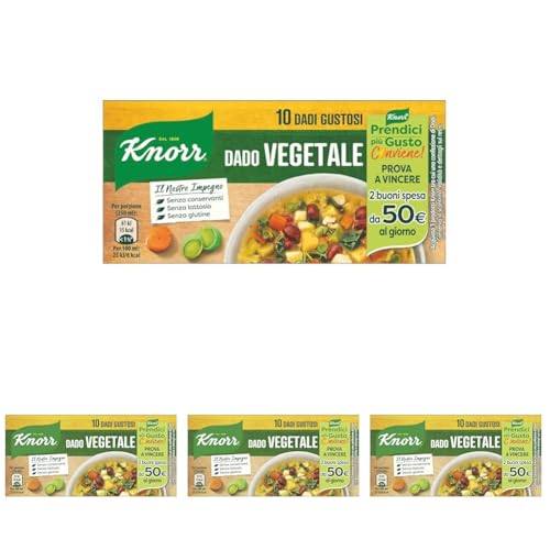 Knorr Dado Vegetale Gustoso, Senza Glutammato, Lattosio e Conservanti, con