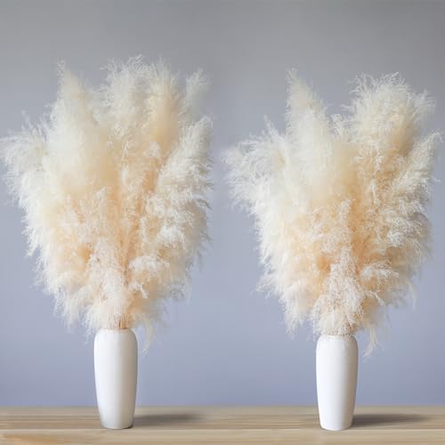 TOTKEN Pampasgras Set 121 STK - 44cm Getrocknete Blumen Für Boho Deko