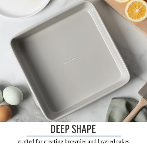 Image of Martha Stewart Gallen 9 Inch Square Nonstick Carbon Steel Cake Pan - Cool Grey (Pack of 6)