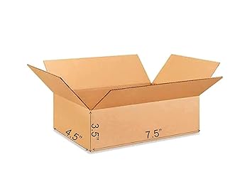 Box Brother 3 Ply Brown Corrugated Box Packing Box Size: 7.5x4.5x3.5 Length 7.5 inch Width 4.5 inch Height 3.5 inch 3Ply Corrugated Packing Box (Pack of 60)