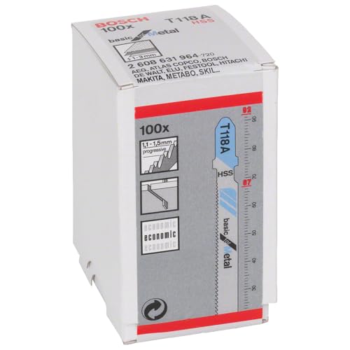 Bosch 100x Lame per seghetto alternativo T 118 A Basic for Metal