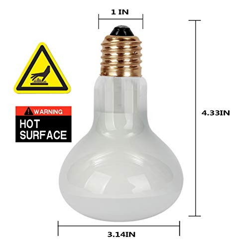 MCLANZOO Lâmpadas de calor para répteis 100 W, pacote com 2, lâmpadas de calor para répteis, lâmpada