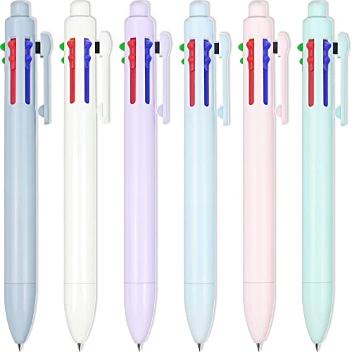 OFFICDO 24 Pack 0.5mm 6-in-1 Multicolor Ballpoint Pen, 6-Color Retractable Fine Point Pens for Office School Supplies Students Kids Nurses Gift