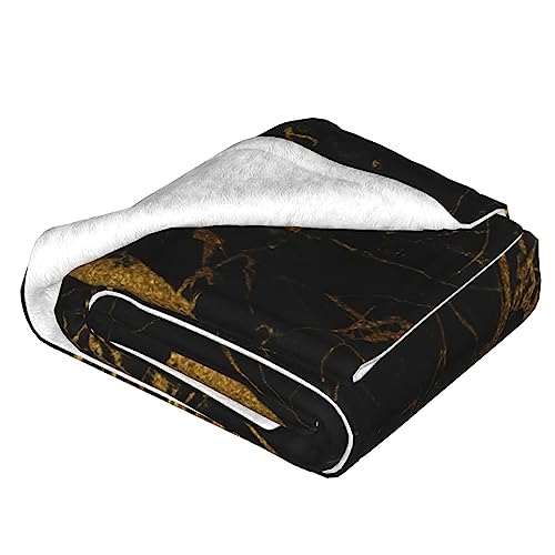Couverture pelucheuse réversible noire dorée chaude - 4