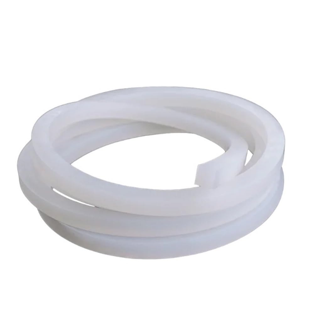 Foam Rubber Strip Rectangular Head Weather Rubber Strip, 1m White Silicone Seal Gasket Solid Bar for Cabinet Door(10mm*15mm)