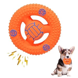 SRIZIAN Squeaky Dog Toys, Latex Puppy Toy Dog Chew Toys, Squeaky Interactive Dog Toys for Teeth Cleaning, Dog Present for Small Medium Dogs